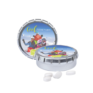 Quick Box, silber, Pfeffi zuckerfreien Pfefferminzpastillen