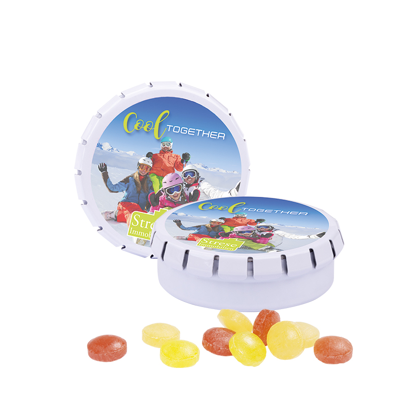 Quick Box, weiß, Mini Bonbons Fruchtmix
