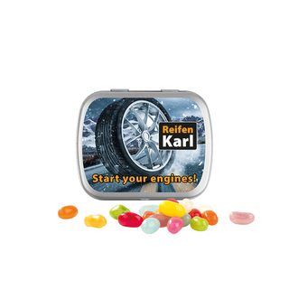 Klappdose, matt-silber, American Style Jelly Beans