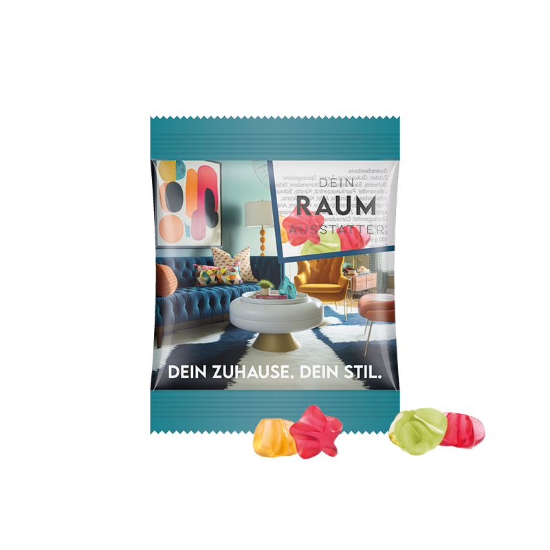 Minitüte,15 g, kompostierbare Folie transparent, Trolli Fruchtgummi Sterne