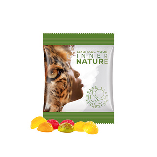 Minitüte,15 g, Folie weiß, Trolli Fruchtgummi Fußbälle