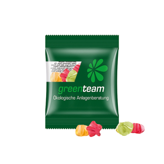 Minitüte,15 g, Folie transparent, Trolli Fruchtgummi Sterne
