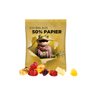Minitüte,15 g, Papierfolie weiß, Trolli Fruchtgummibären, 30% Fruchtsaftqualität