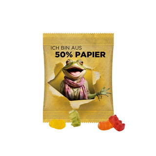 Minitüte,12 g, Papierfolie weiß, Trolli Vegane Gummibärchen, 14% Fruchtsaft