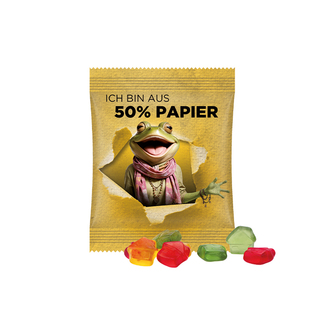 Minitüte, 15 g, Papierfolie weiß, Trolli Fruchtgummi Haus