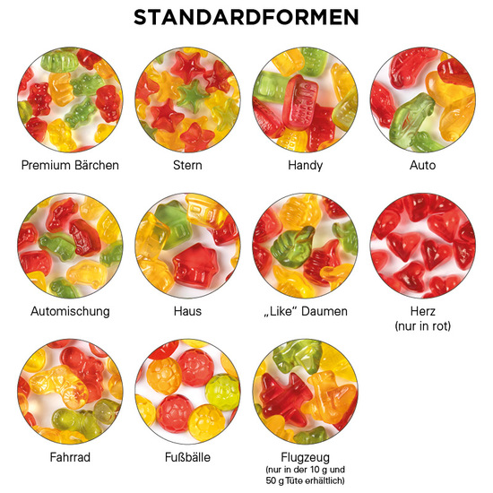 Minitüte, 10 g, Folie transparent, Trolli Weihnachtsmischung