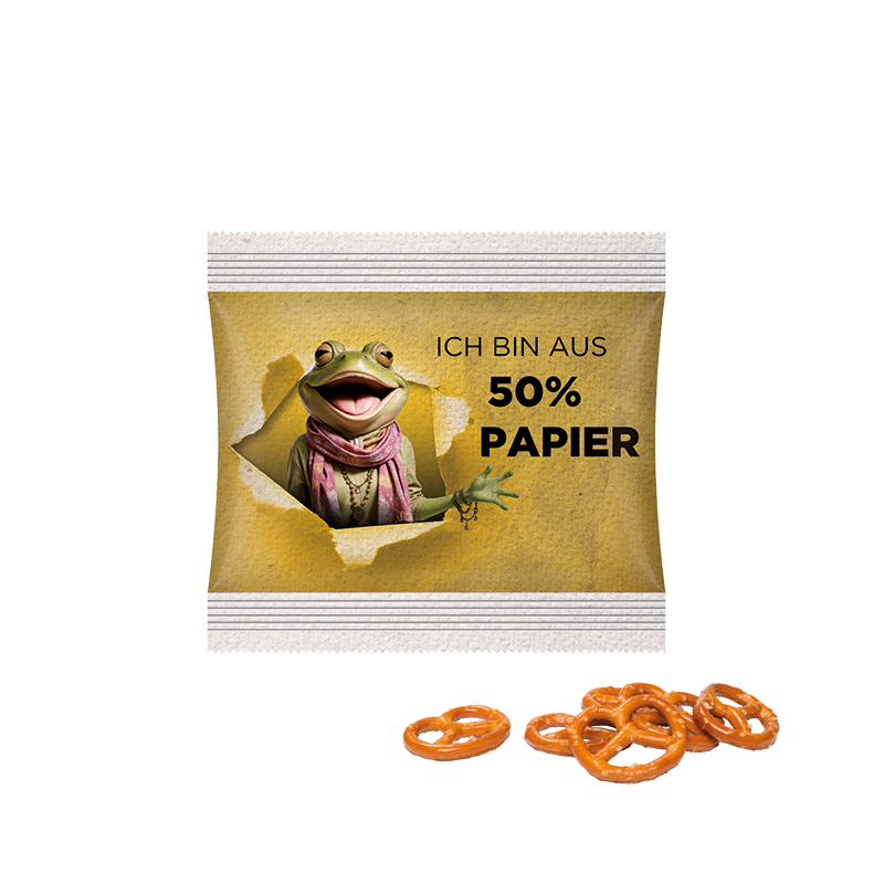 Snack Miditüte, Mini Brezel, Papierfolie