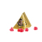 Fruchtgummi Tetraeder, Papierfolie weiß, Trolli Fruchtgummi Herz rot