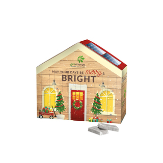 Adventskalender Haus, Alpenmilch-Schokotäfelchen in Pergaminpapier