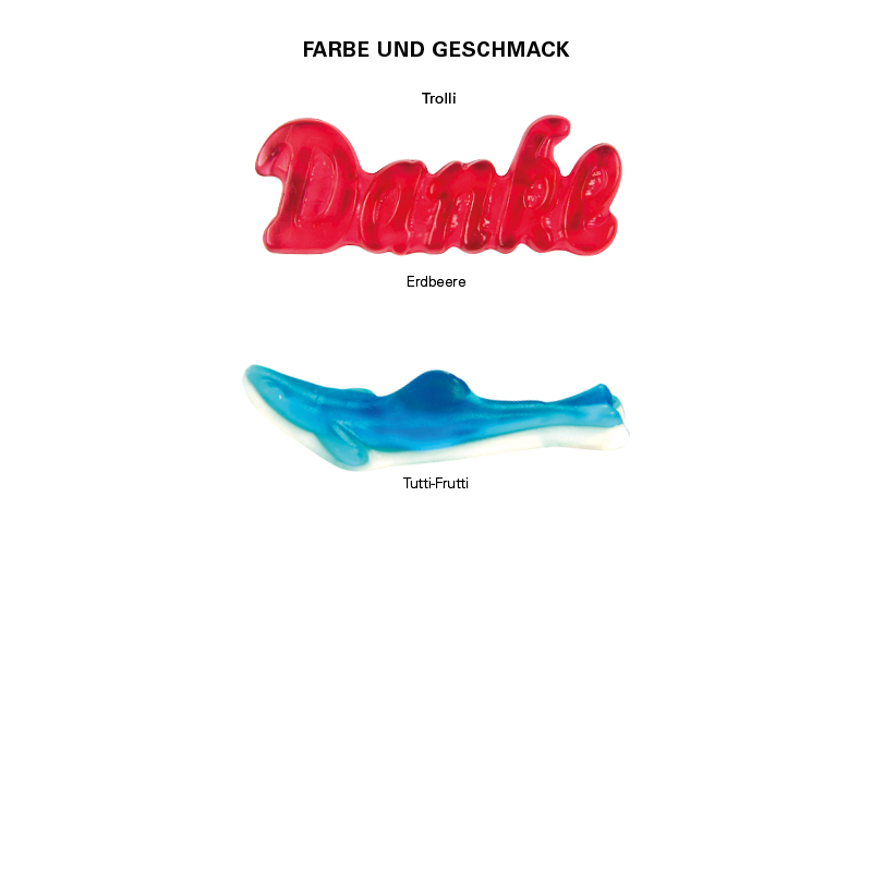 Trolli Fruchtgummi "Hai", Papierfolie weiß