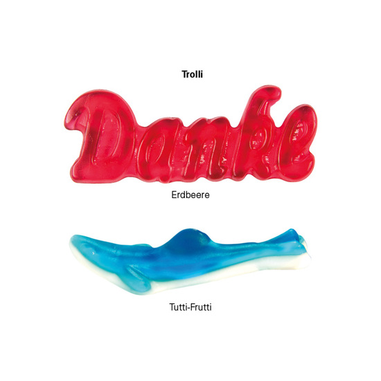 Trolli Fruchtgummi "Hai", Papierfolie weiß
