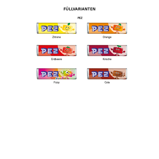Werbekarte Visitenkartenformat, PEZ Bonbonriegel Erdbeere