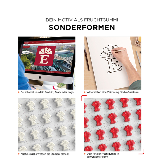 Minitüte Sonderform, 10 g, Folie kompostierbar transparent, Fruchtgummi , 10 % Fruchtsaftanteil