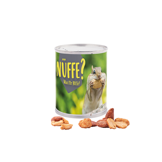Snack Dose, gebrannte Mandeln und Erdnüsse