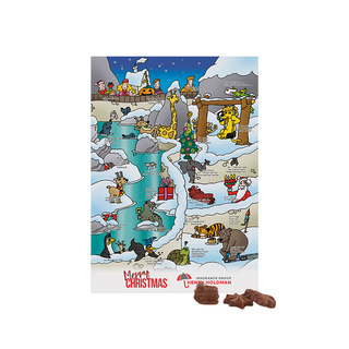 Classic Wand Rätsel-Adventskalender, Hoch- oder Querformat, Kalenderblister gefüllt, Friedel Vollmilch-Schokotäfelchen