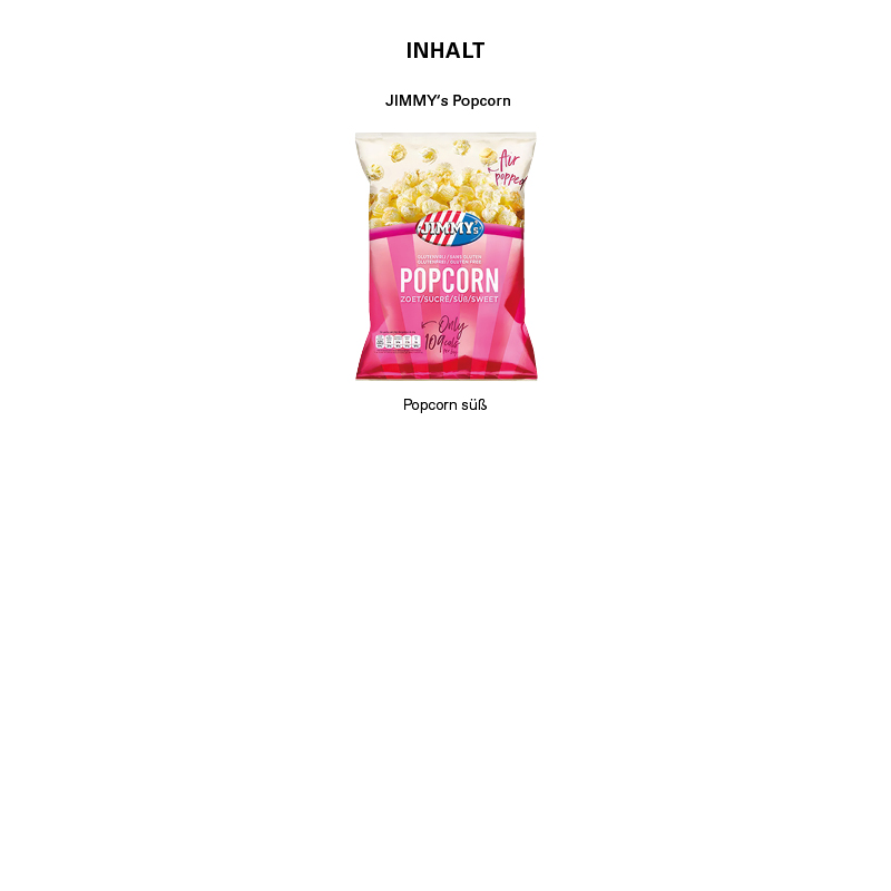 Klappschachtel JIMMY's Popcorn Süß