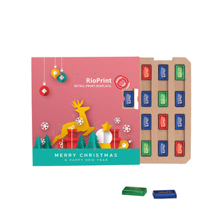 Täfelchen Adventskalender ECO, Papier Inlay, Lindt Schokotäfelchen