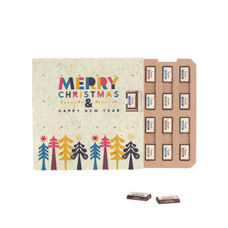 Täfelchen Adventskalender ECO, Graspapier, Papier Inlay, Sarotti Schokotäfelchen