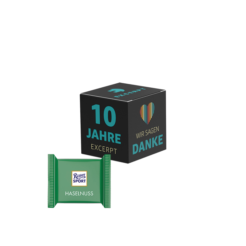 Werbewürfel, Ritter SPORT mini Haselnuss