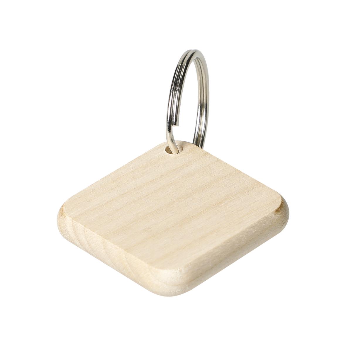Holzschlüsselanhänger "Maple" eckig