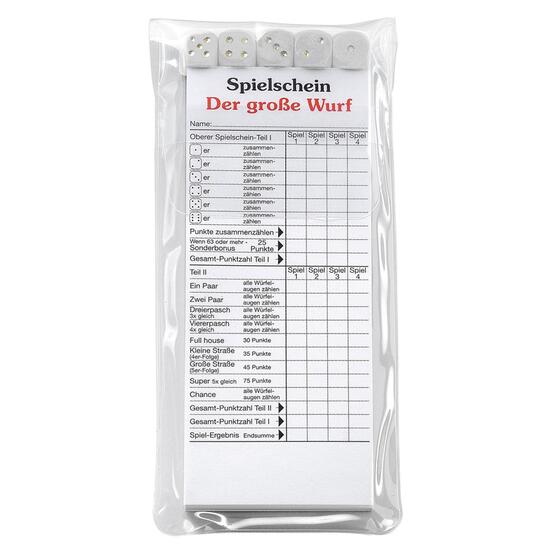 Würfelspiel "Der große Wurf" im Etui