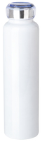 Weiße Edelstahl-Thermosflasche 0,75 l mit doppelwandiger Vakuum-Isolierung glänzend lackiert