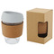 Lidan 360 ml Becher aus Borosilikatglas mit Korkgriff und Silikondeckel