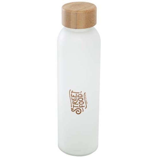 Lume 500 ml Flasche aus mattiertem Kalknatronglas mit Bambusdeckel