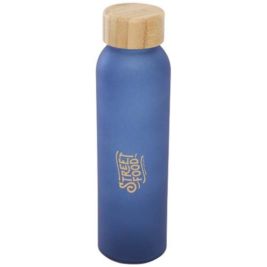 Lume 500 ml Flasche aus mattiertem Kalknatronglas mit Bambusdeckel