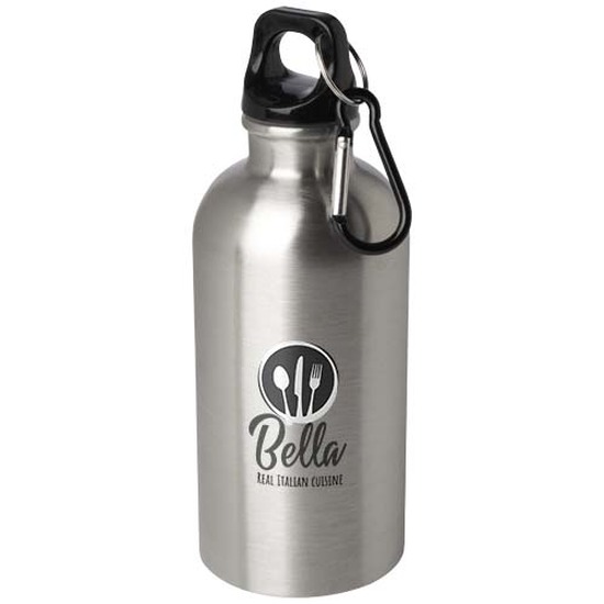 Oregon 400 ml RCS-zertifizierte, einwandige Trinkflasche aus Edelstahl mit Karabinerhaken