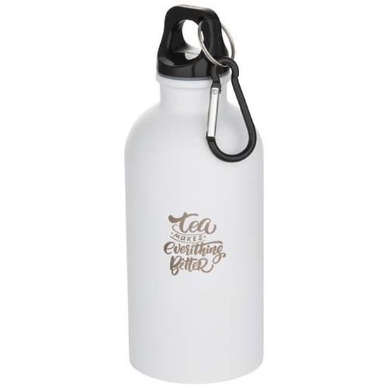 Oregon 400 ml matte RCS-zertifizierte einwandige Trinkflasche aus recyceltem Edelstahl mit Karabinerhaken