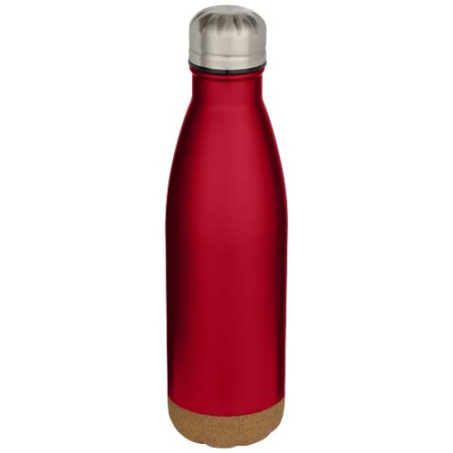 Cove 500 ml doppelwandige, vakuumisolierte Trinkflasche aus Edelstahl mit Korkdetails