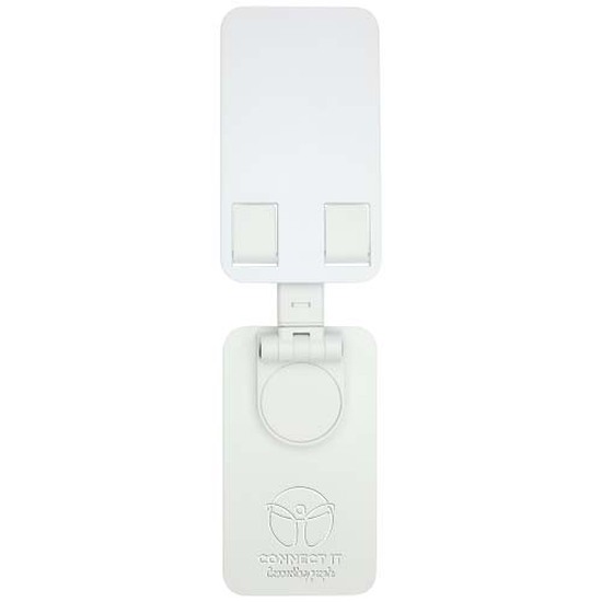 Alhena Klappbare Smartphonehalterung aus recyceltem Kunststoff mit Metallständer für den Schreibtisch