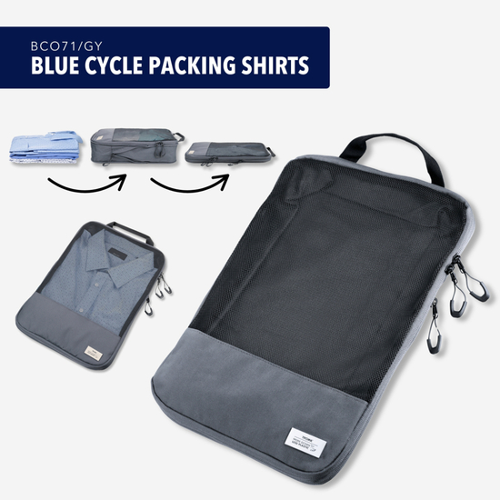 TROIKA Reise-Kompressionstasche BLUE CYCLE PACKING SHIRTS