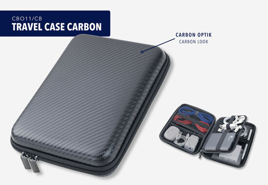TROIKA Organizer-Etui TRAVEL CASE CARBON