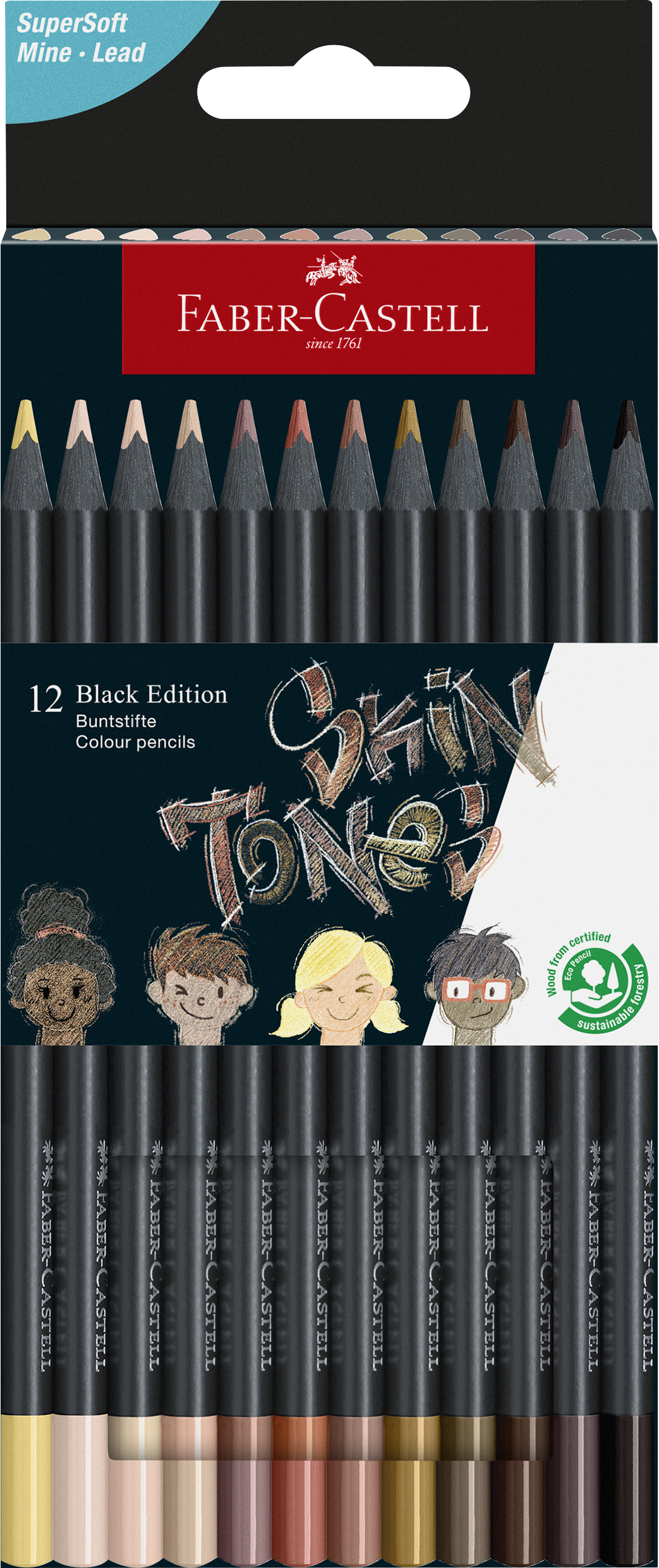 Buntstifte Black Edition Skin Tones 12er