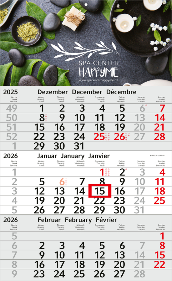 3-Monatskalender Budget 3 Bestseller (Einblatt)