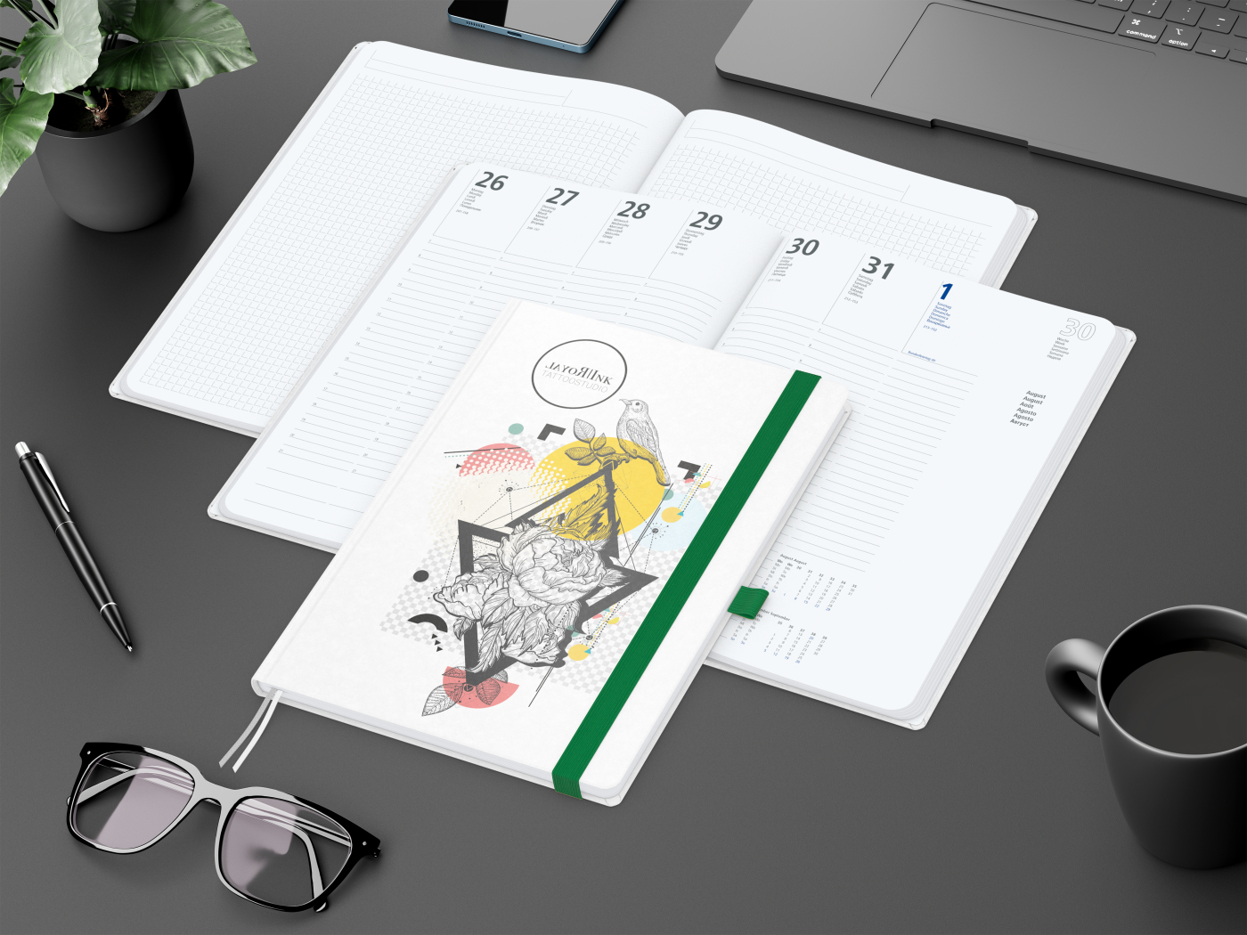 Wochenplaner Match-Hybrid White A4 Natura Bestseller