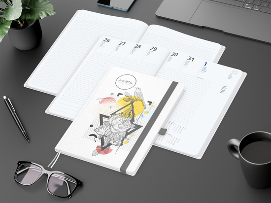 Wochenplaner Match-Hybrid White A4 Natura Bestseller