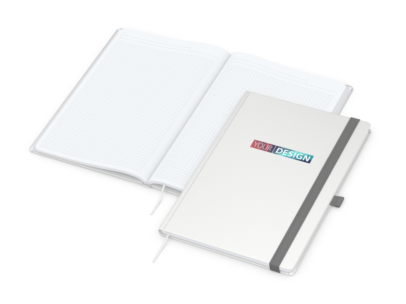 Notizbuch Vision-Book White A4 Bestseller inkl. Siebdruck-Digital