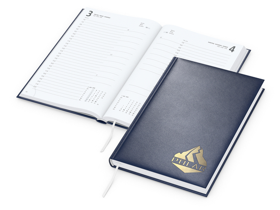 Buchkalender Advance Bestseller inkl. Goldprägung, dunkelblau