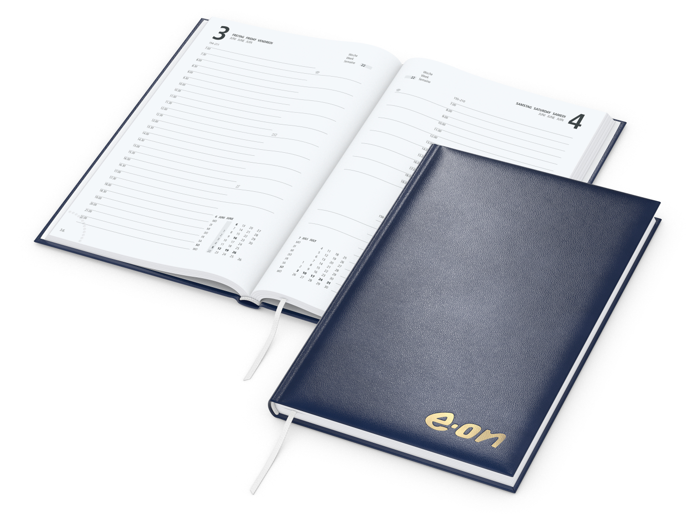Buchkalender Basic Bestseller inkl. Goldprägung, dunkelblau
