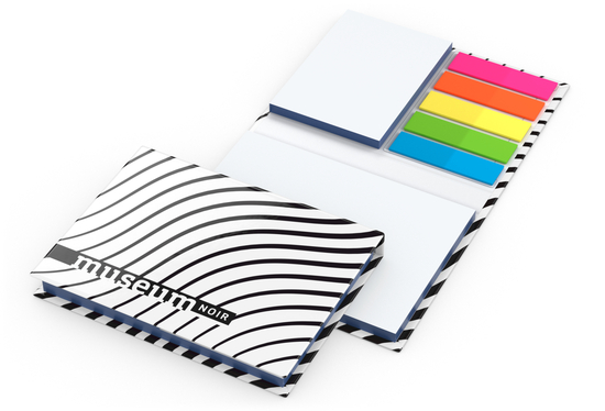 Haftnotiz-Set Budapest Bookcover White Bestseller, gloss-individuell, Farbschnitt blau