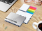 Haftnotiz-Set Budapest Bookcover White Bestseller, gloss-individuell, Farbschnitt blau