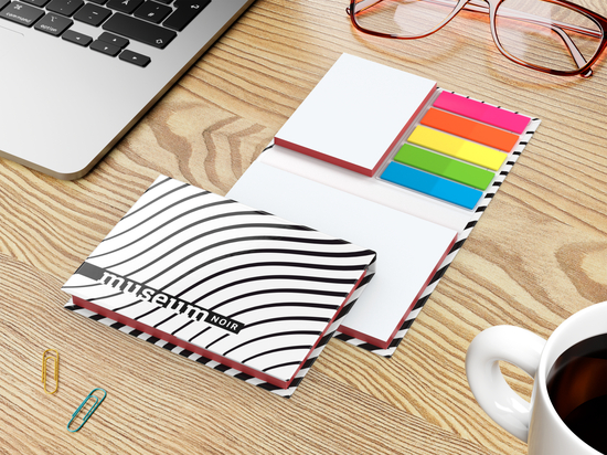 Haftnotiz-Set Budapest Bookcover White Bestseller, gloss-individuell, Farbschnitt rot