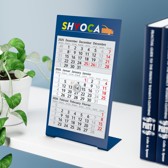 Tischkalender Desktop 3 Color Bestseller, 2 Jahre, blau