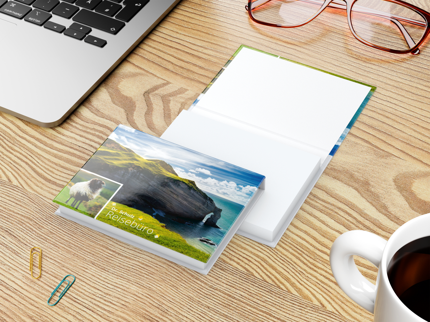 Haftnotiz-Set Dublin Bookcover White Bestseller, matt-individuell