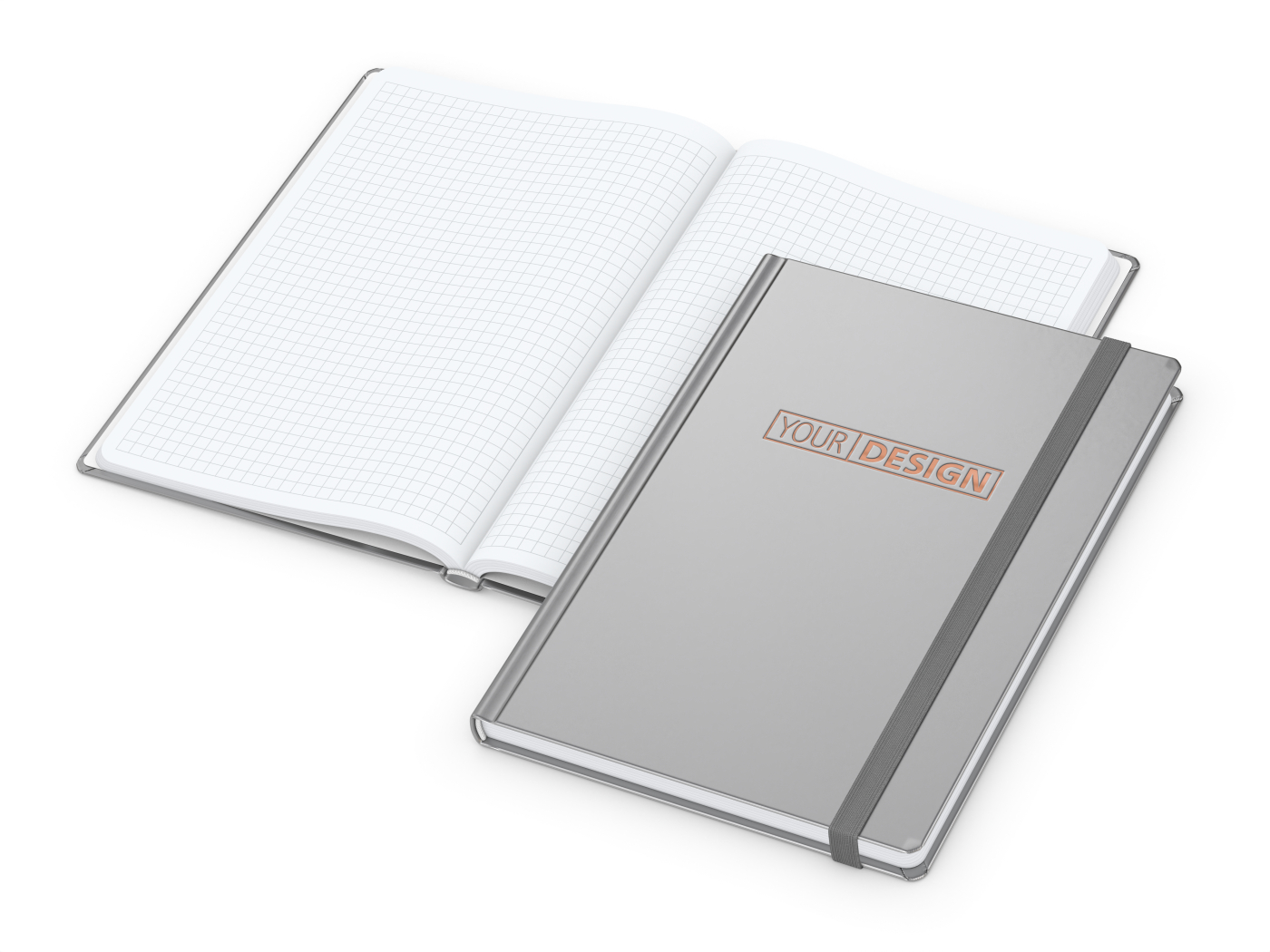 Notizbuch Easy-Book Comfort Bestseller, A5, silber inkl. Kupferprägung