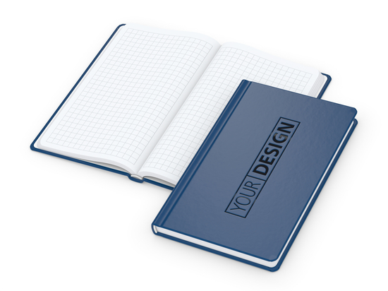 Notizbuch Easy-Book Basic Bestseller, Pocket, dunkelblau inkl. Prägung schwarz-glänzend