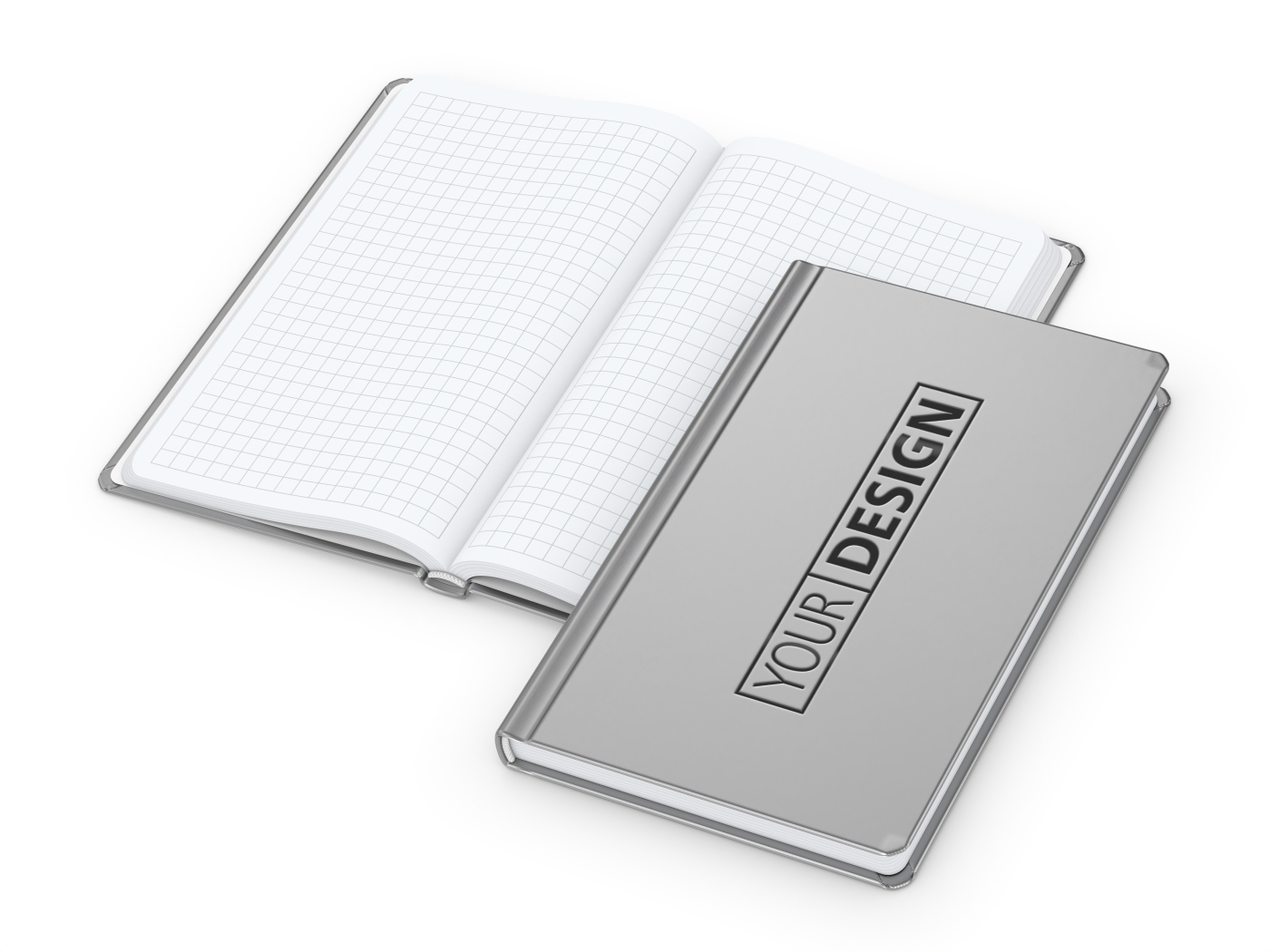 Notizbuch Easy-Book Basic Bestseller, Pocket, silber inkl. Prägung schwarz-glänzend